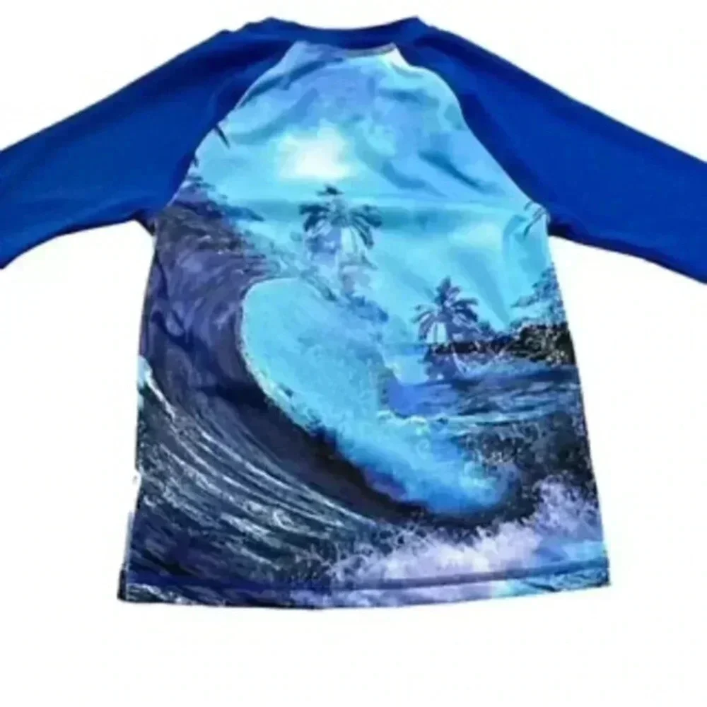 Wonder Nation Rash Guard Long Sleeve Shark Design Boys Size 8 Medium‎